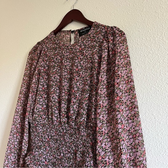 NWT MINKPINK Revolve Pink Floral Safi Mini Dress Size Small - Picture 4 of 13